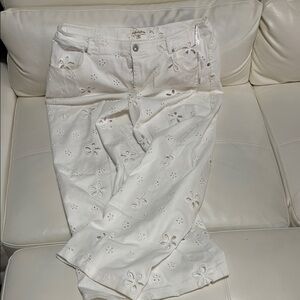 For Love&Lemons  XL White Eyelet Embroidered Pants